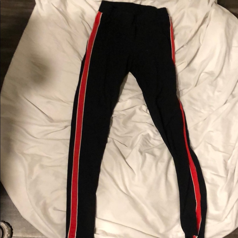 Red and black leggings